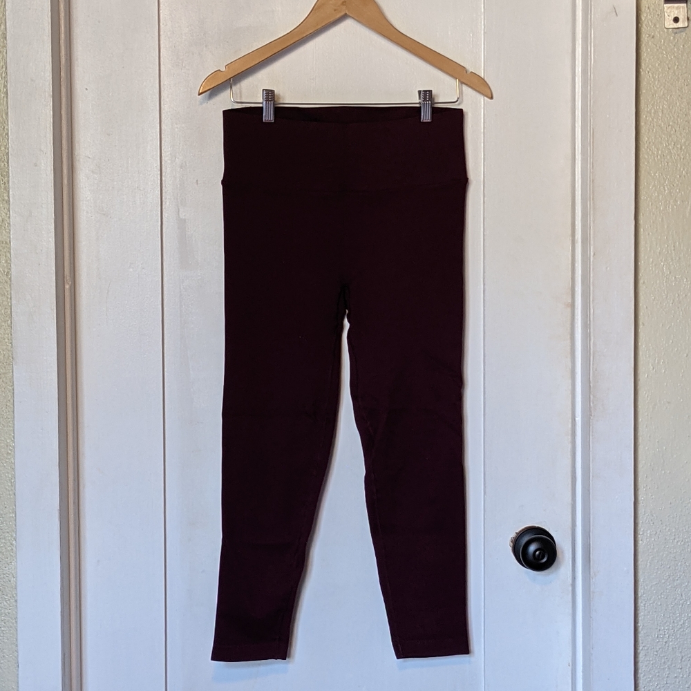 Victoria's Secret Plum Ribbed Leggings Size L